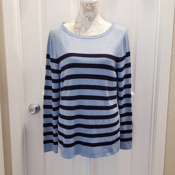 Talbots Striped Knit Sweater with Buttons - Picture 5 of 10